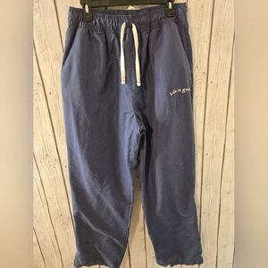 Vintage Life is Good Navy Drawstring Pants XL Relaxed Fit Lounge Windbreaker Sty